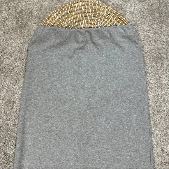 Reformation Elowen Knit Jersey Midi Skirt Pull On Organic Cotton Heather Grey XS - Picture 6 of 14